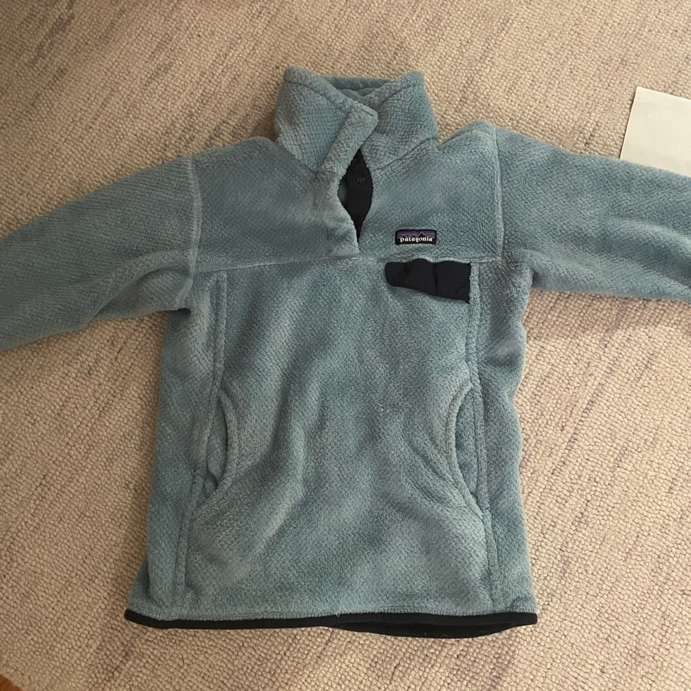 Light Blue Snap Button Patagonia Small kids